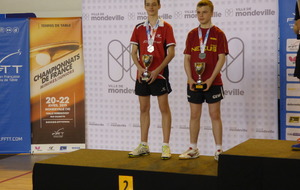 Championnats de France Juniors  Minimes à Mondeville : Thibault en argent en doubles