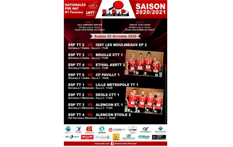 Reprise du championnat national à domicile le 03/10/2020