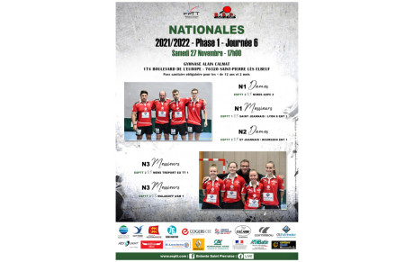 J6 Nationales et Prénationales à domicile le 27/11/2021